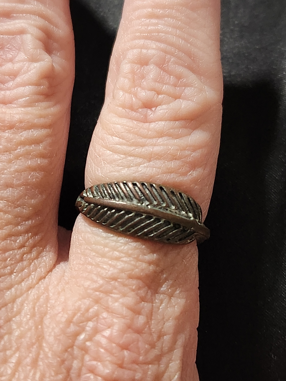 Antique Brass Leaf Band Ring - Women Jewelry